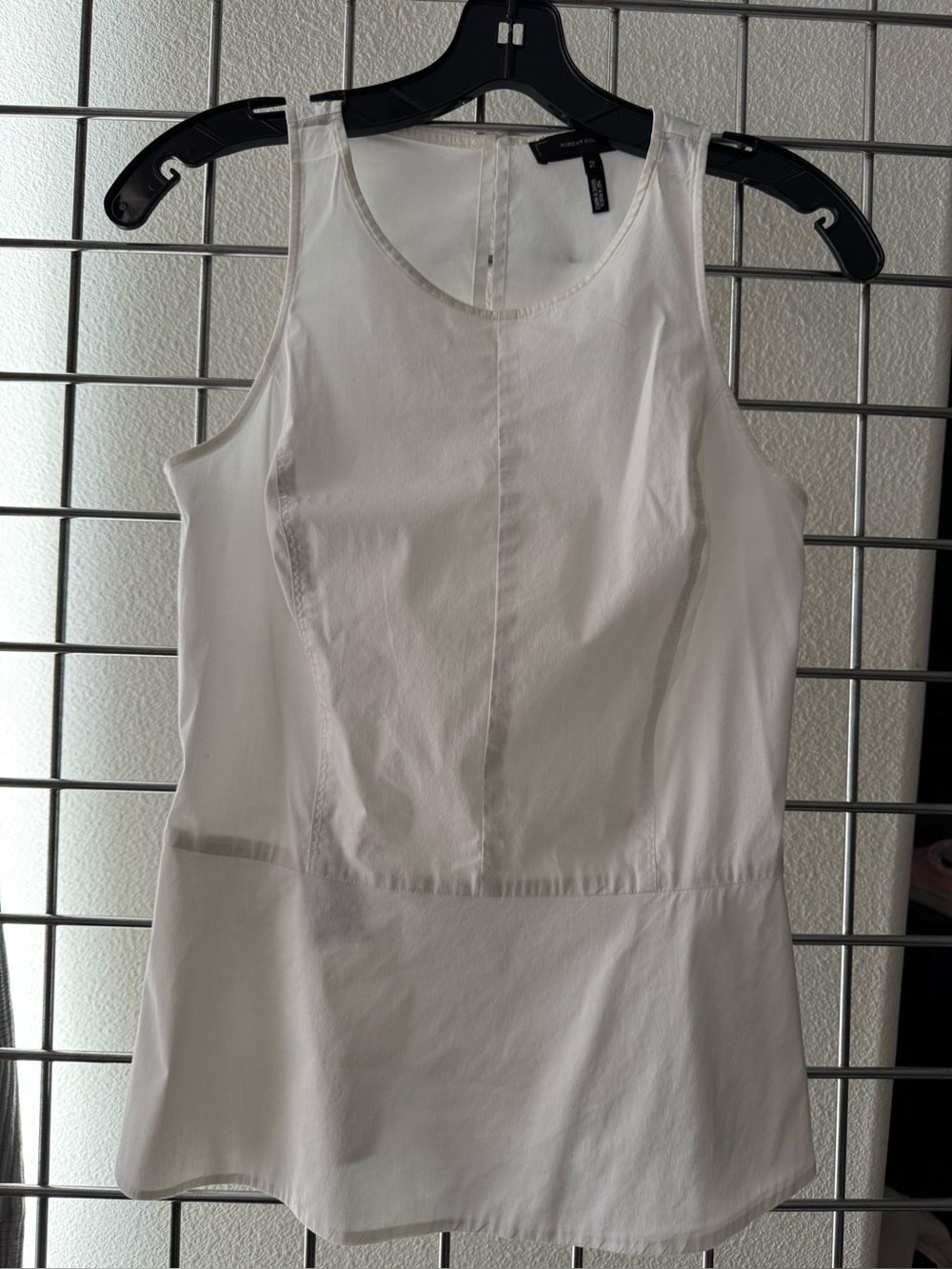 ANN TAYLOR White Sleeveless Scoop Neck Peplum Tank